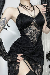 Lace Slit Cami Maxi Dress