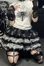 Punk E-Girl Ruffled Lace Mini Skirt