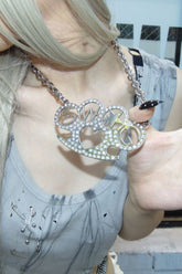 Y2K Rhinestone Knuckle Duster Necklace