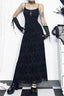 Dark Wind Cross Suspender Slim Fit Hip Maxi Dress