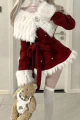 Bandage Off Shoulder Retro 2 Piece Coat