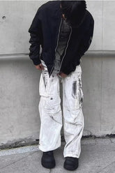 White Tie Dye Floor Length Pants