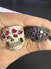 Gothic Six Eyes Skull Ring