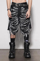 Retro Washed Black Denim Shorts