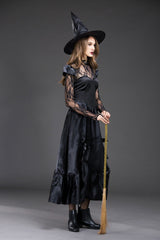 Sexy Black Lace Witch Cosplay Halloween Costume