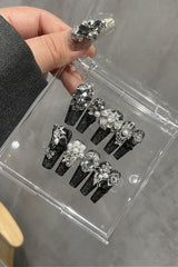 Stereo Rose Crystal Press On Nails