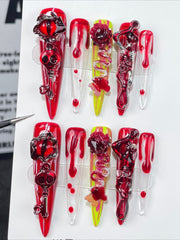 Gothic Blood Drop Dark Press On Nails