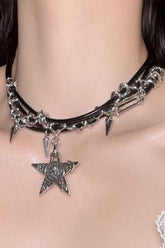 Vintage Rock Star Stud Choker Necklace