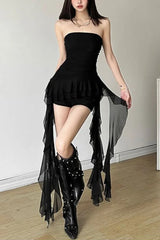 Off Shoulder Tassel Wrap Crop Top