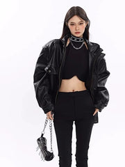 Windproof Thick PU Leather Jacket