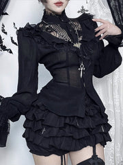 Gothic Hollow Out Lace Blouse