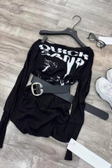 Y2K American Vintage Skew Neck Knit Top