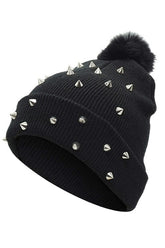 Warm Punk Rivet Knit Hat