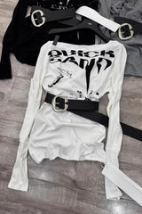 Y2K American Vintage Skew Neck Knit Top