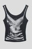 Shadow Body Print Slim Fit Crop Top