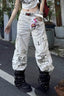 Graffiti Zip-Detail Cargo Jeans