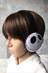 Knit Embroidered Skull Foldable Earmuff