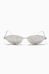 Full Rhinestone Metal Cat Eye Glasses