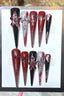 Dark Bloody Carved Cross Press On Nails