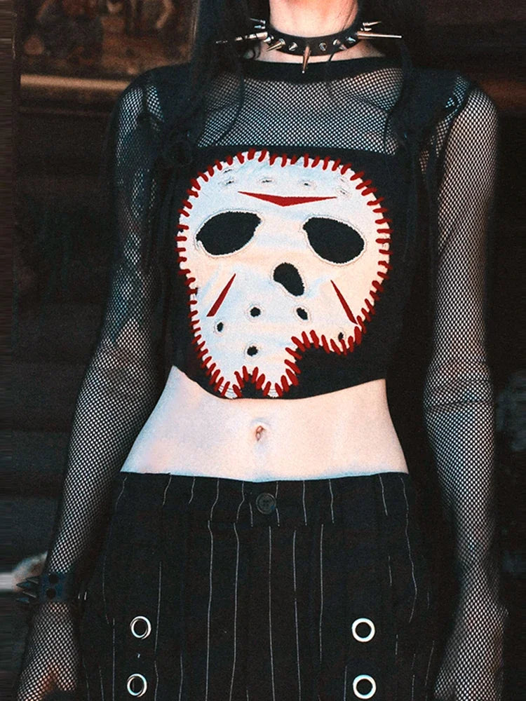 Spider Web Mesh Knit Top