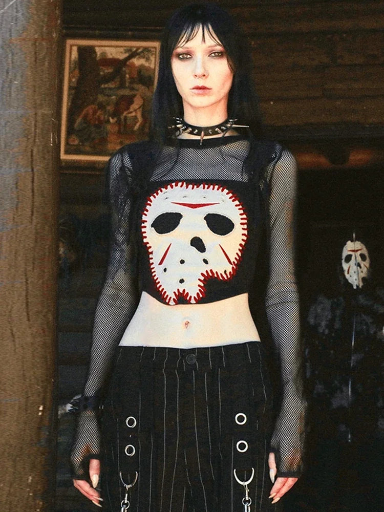 Spider Web Mesh Knit Top