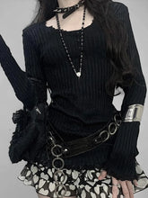 Lace O-neck Knit Top