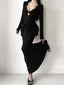 Elegant Lace Patchwork Corset Maxi Dress