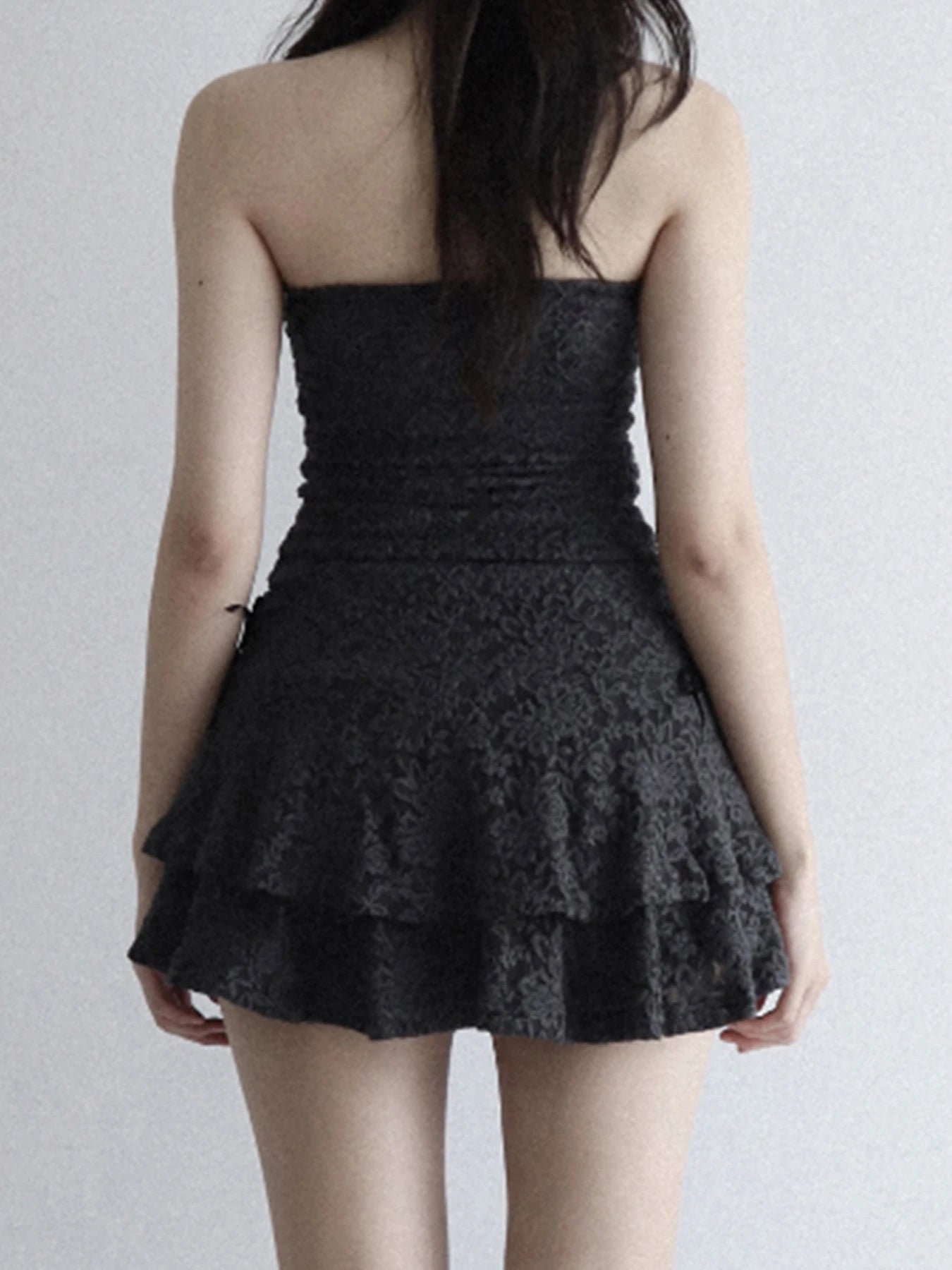 Strapless Lace Party Mini Dress
