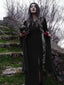 Vintage Halloween Lace Patchwork Flare Sleeve Maxi Dress