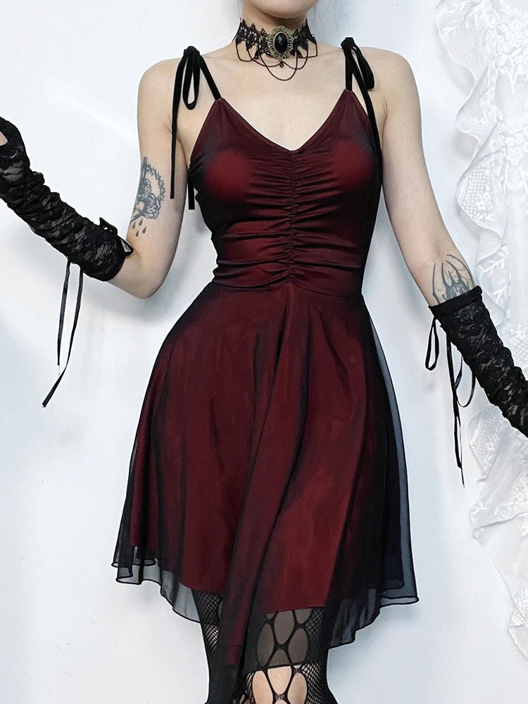 Red Spaghetti Strap Mini Dress