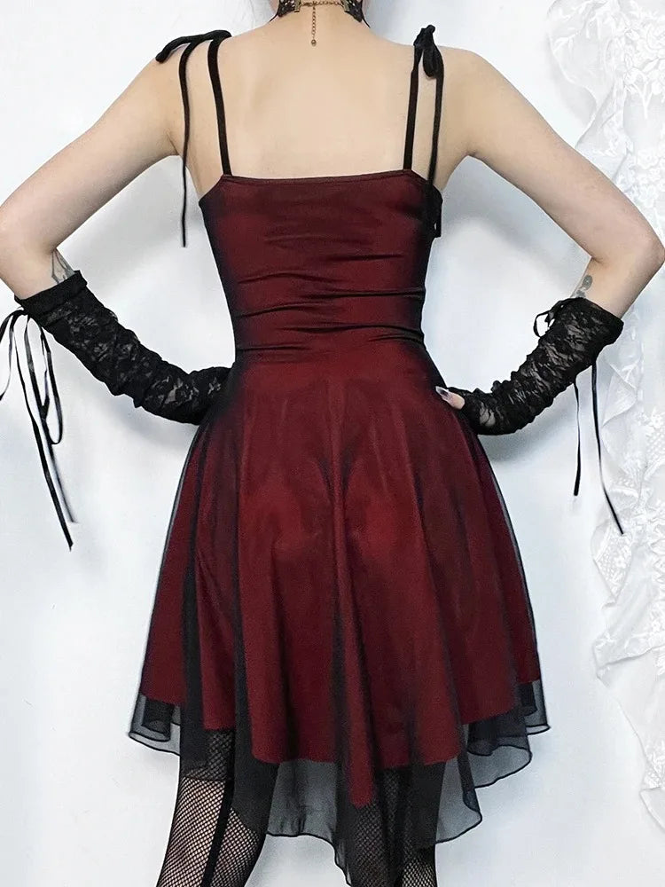 Red Spaghetti Strap Mini Dress