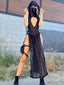 Sexy Punk Mesh Hollow Hooded Maxi Dress