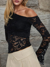 Sheer Slash Collar Knit Top