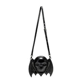 Alternative Fashion Skull Shaped Gothic Bat Wing Metal Chain Shoulder Bag Halloween