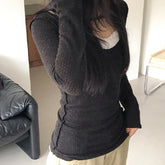 Furry Elastic Knit Top