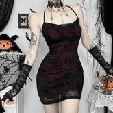 Spider Web Suspender Mini Dress
