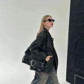 Black Punk Y2K Vintage Trend Aesthetic Gothic Tote Bag Halloween