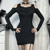 Embroidery Hooded Mini Dress