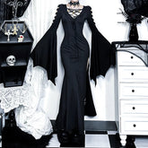Hollow Out Batwing Sleeve Maxi Dress