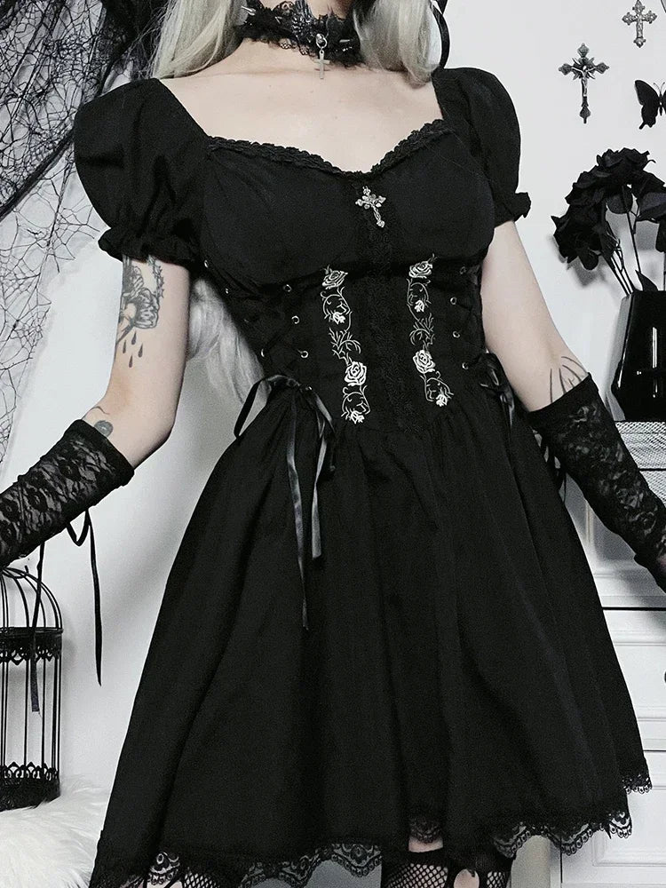 Black Bandage Corset Mini Dress