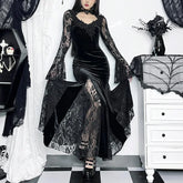 Gothic Lace Trumpet Slim Midi Dress