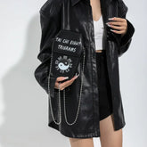 Gothic Coffin Shape Halloween Pu Leather Funny Cosmetic Bag