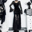 Dark Lace Fishtail Micro Slim Midi Dress