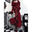 Retro Velvet High Waist Punk Midi Dress