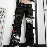 E-girl Gothic Black Cargo Pant