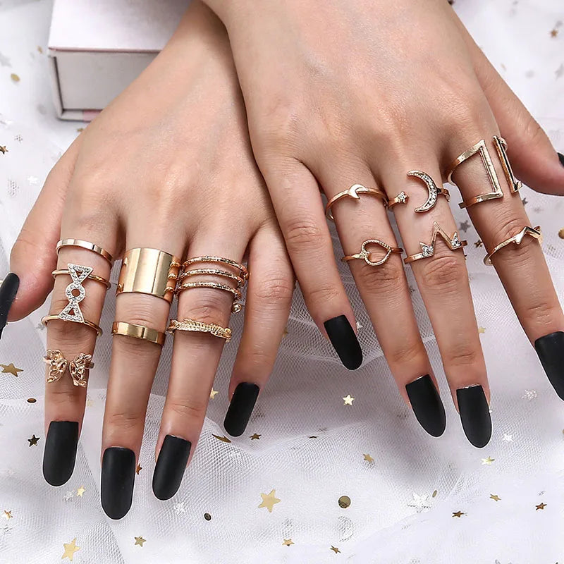 Vintage Boho Heart Gothic Ring