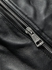 Off-Shoulder PU Leather Jacket