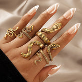 Vintage Long Gothic Snake Ring