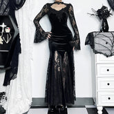 High Waist Gothic Style Maxi Dress