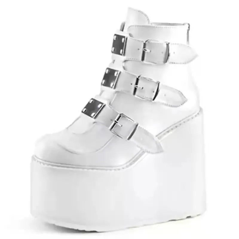 2021 Punk Gothic Wedge Cosplay Ankle Boot